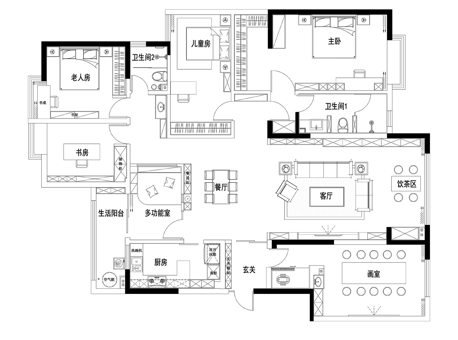 云南家装设计,云南住宅设计,现代风格住宅,住宅设计,家装设计,家装设计案例,大平层设计,家装设计装修效果图,项目投稿,长空创作,长空创作设计