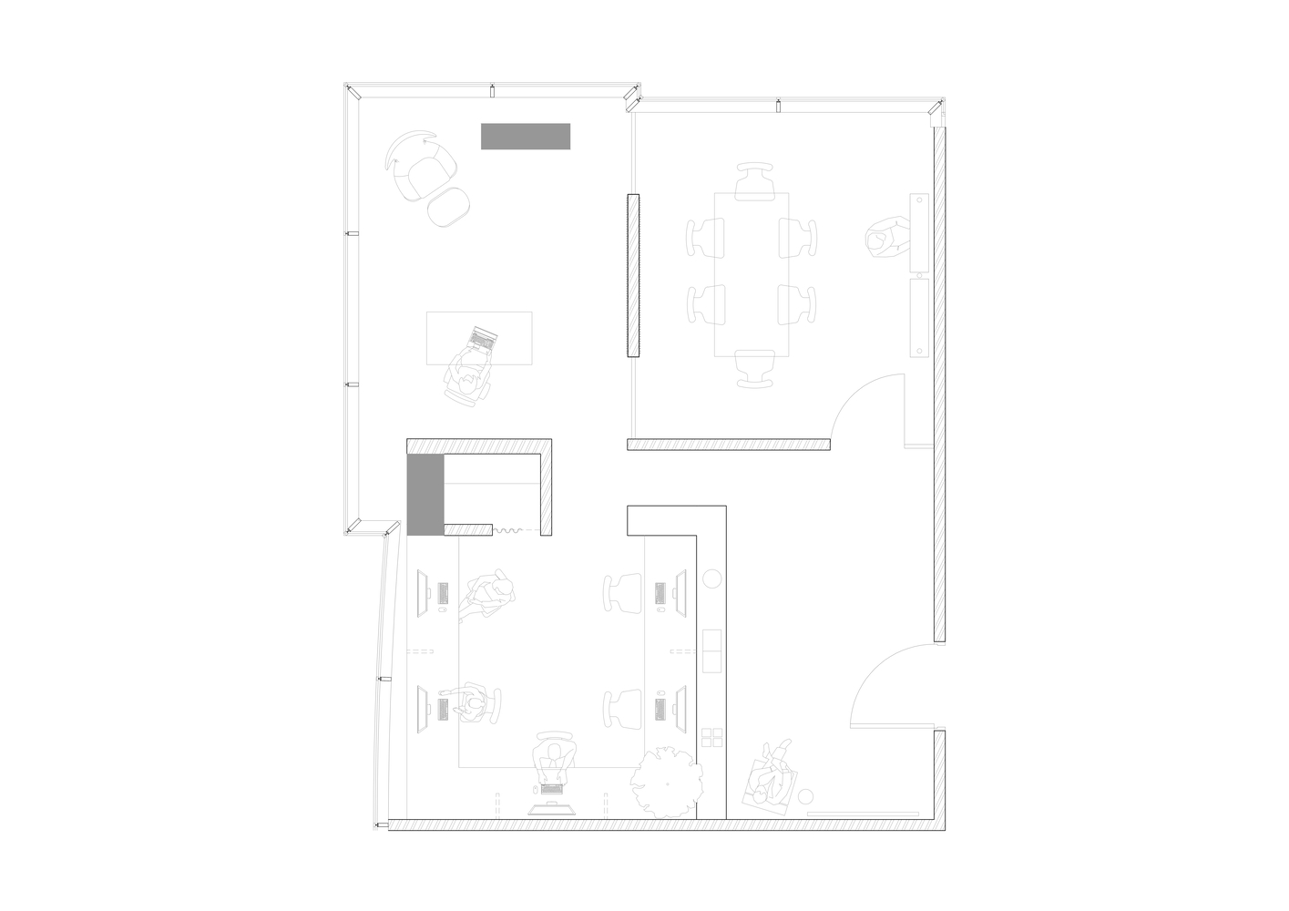 A+A Studio,办公室设计案例,设计公司办公室;75m²办公室设计,小型办公室设计,国外办公室设计