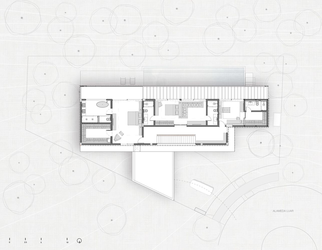 Felipe Caboclo Arquitetura,470㎡,别墅设计案例,原木色景观别墅,国外别墅设计,野兽派风格,山景别墅