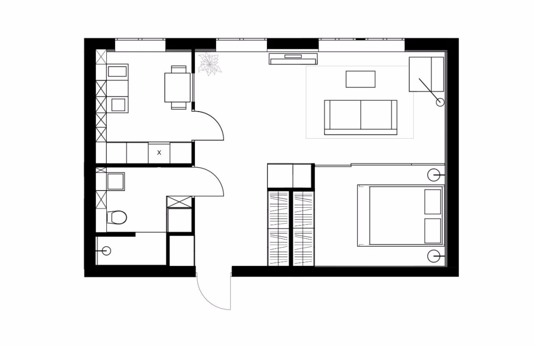 A77,公寓设计,公寓设计案例,55㎡,极简风格,小公寓,极简主义,白色极简