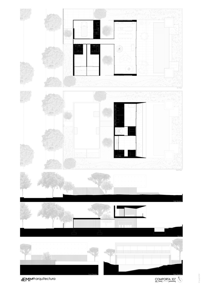 dEMM Arquitectura,别墅设计案例,别墅设计方案,海滨别墅,葡萄牙,原木色,暖色调,400㎡