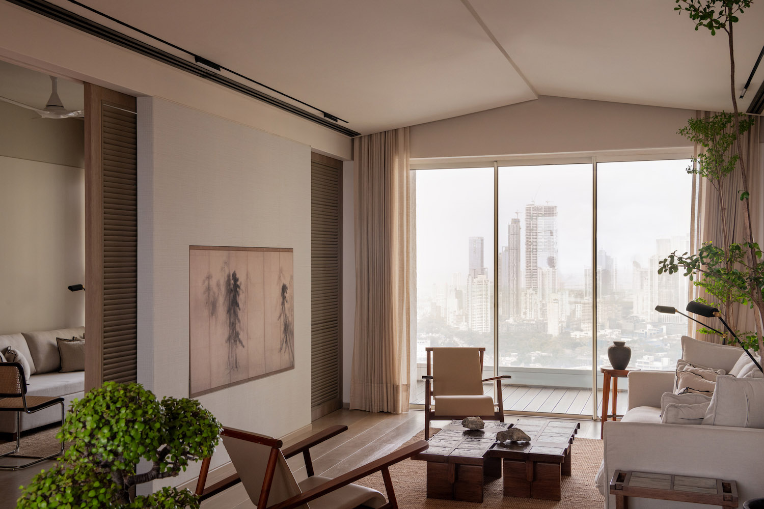 studio das,孟买,中性色,极简主义,公寓设计案例,原木色