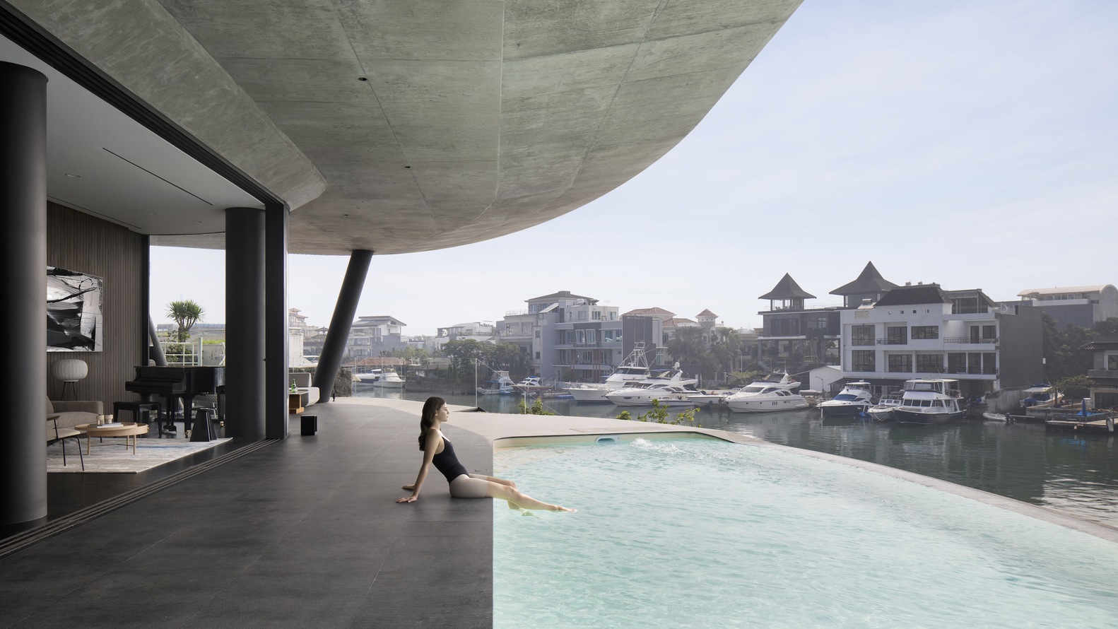 K-Thengono Design Studio,印度尼西亚,550㎡,雅加达,海滨别墅,别墅设计案例,泳池别墅,曲线,别墅设计方案