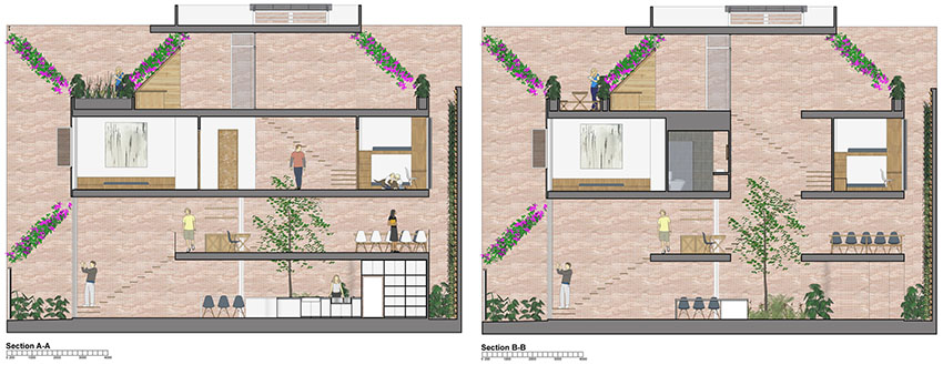 住宅空间，住宅设计，建筑改造，越南排屋改造，