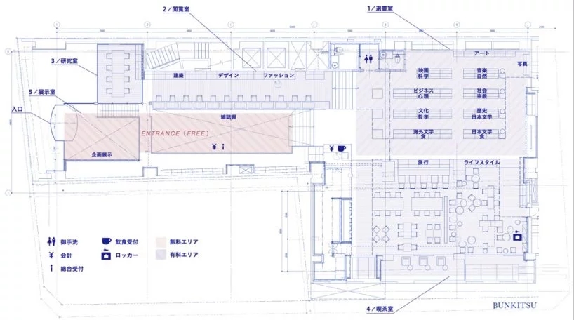 东京书店设计，室内设计，商业空间，书店设计，bunkitsu书店