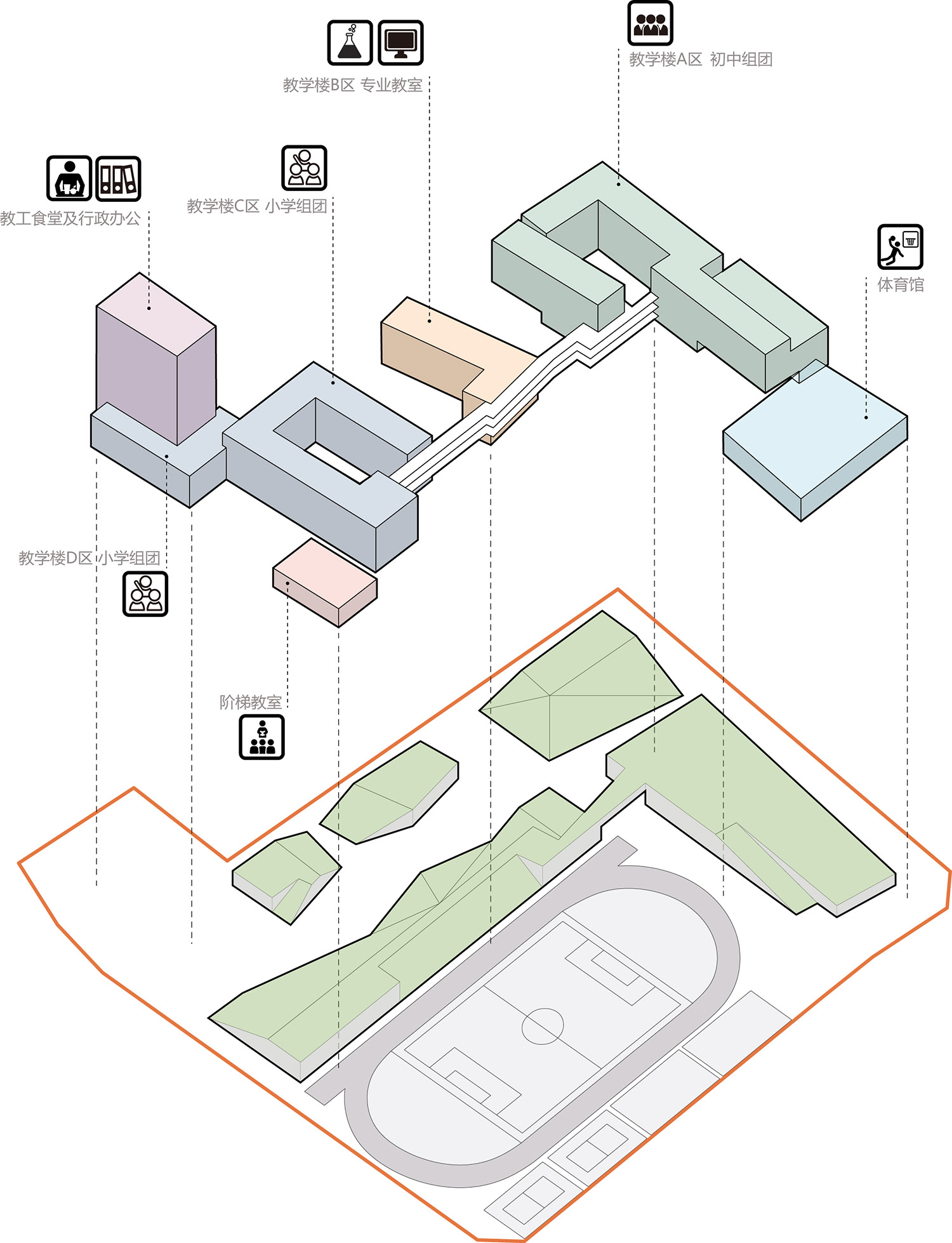 建筑设计，筑博设计&联合公设，华中师范大学附属龙园学校，学校设计，深圳学校设计