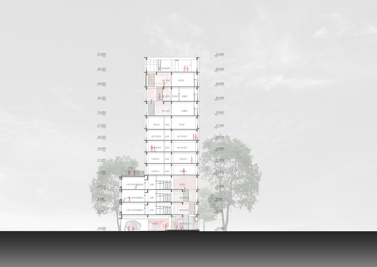 建筑设计，筑博设计&联合公设，华中师范大学附属龙园学校，学校设计，深圳学校设计