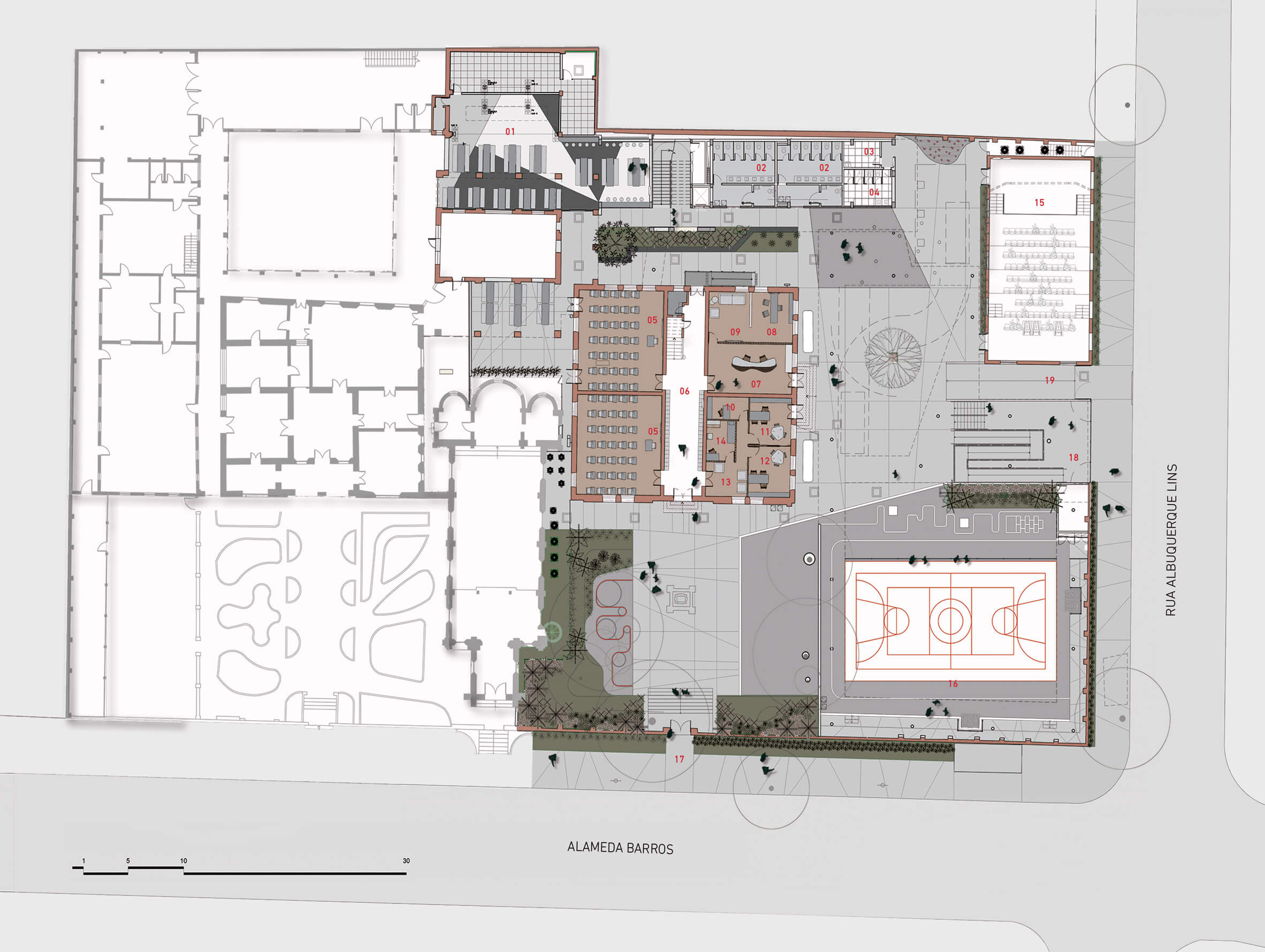 建筑改造，教学空间，建筑设计，儿童学校，巴西圣保罗，古老建筑