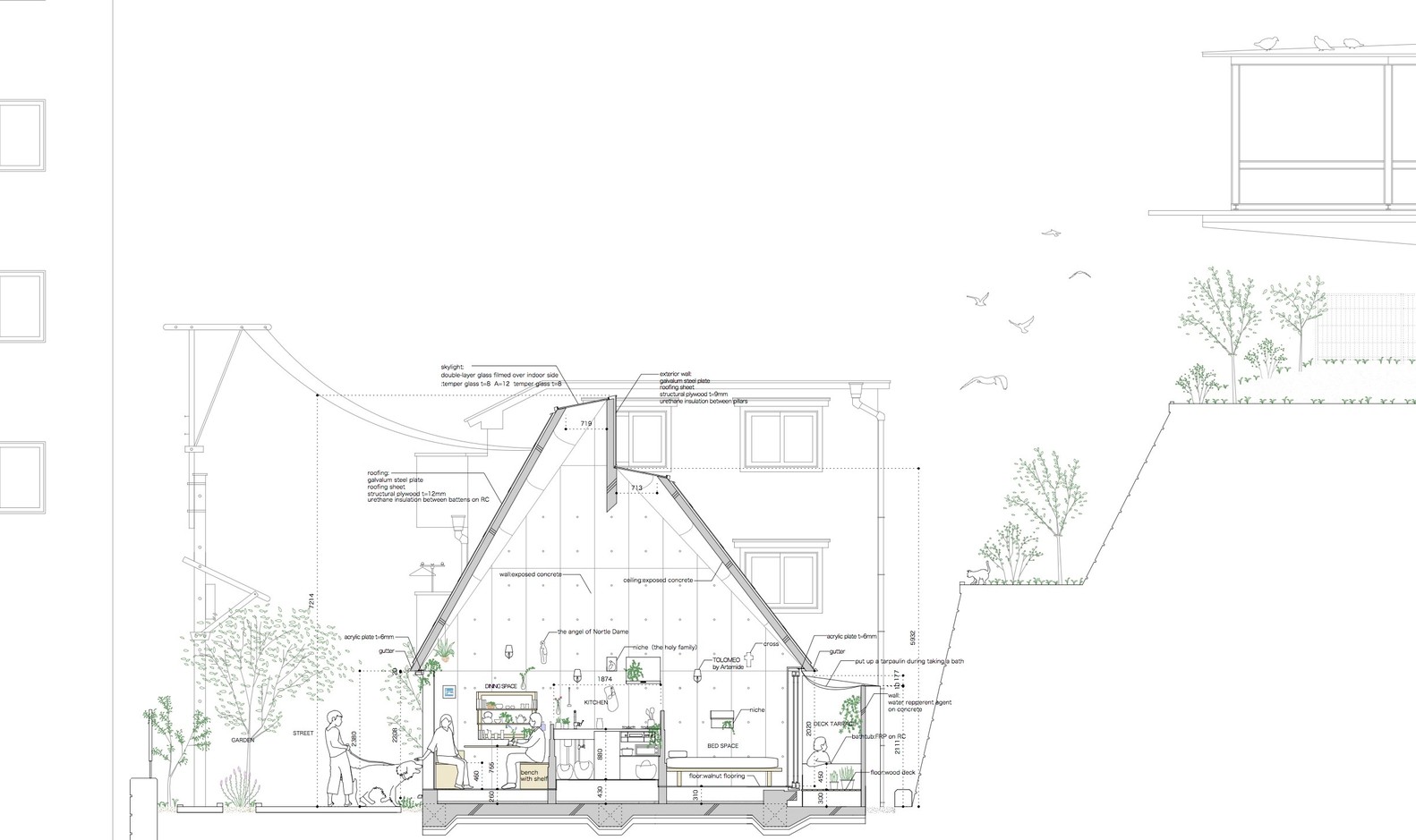 住宅空间，国外住宅设计，Takeshi Hosaka，东京，小宅概念