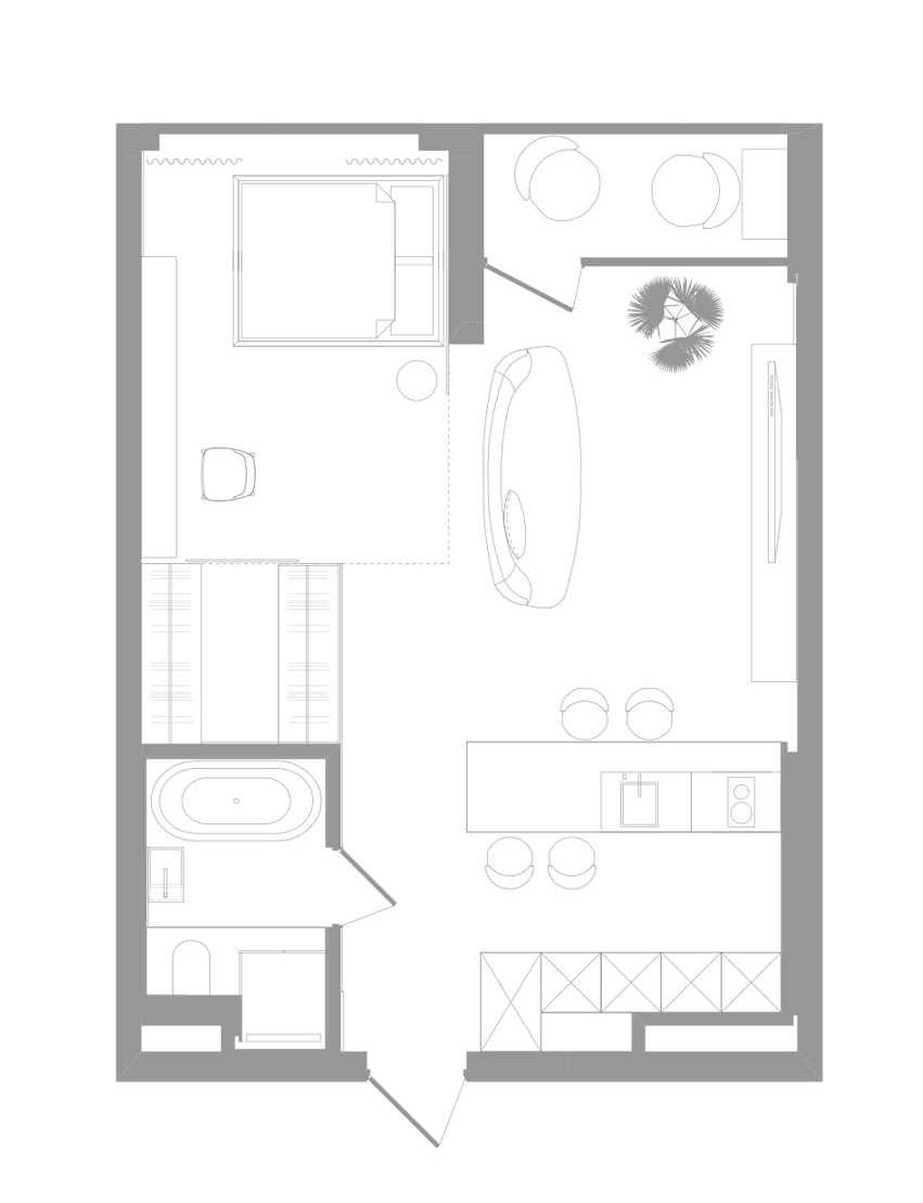 住宅空间，国外住宅空间设计，极简风格，浅色系公寓，公寓设计