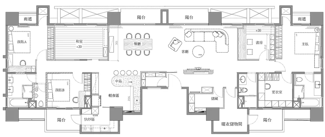 185㎡住宅设计,家装设计,大平层设计,台湾住宅设计,台湾风格设计,台湾大平层设计,现代风住宅设计案例,台湾住宅设计案例,汉玥设计,台湾汉玥设计