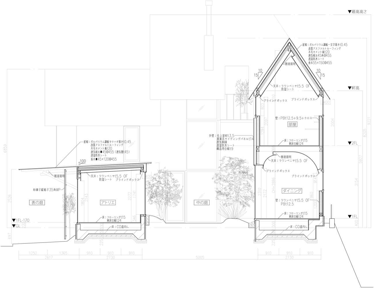 日式住宅设计,住宅设计案例,Atsushi Kawanishi Architects,日本,130㎡,原木风,日式侘寂庭院住宅,侘寂