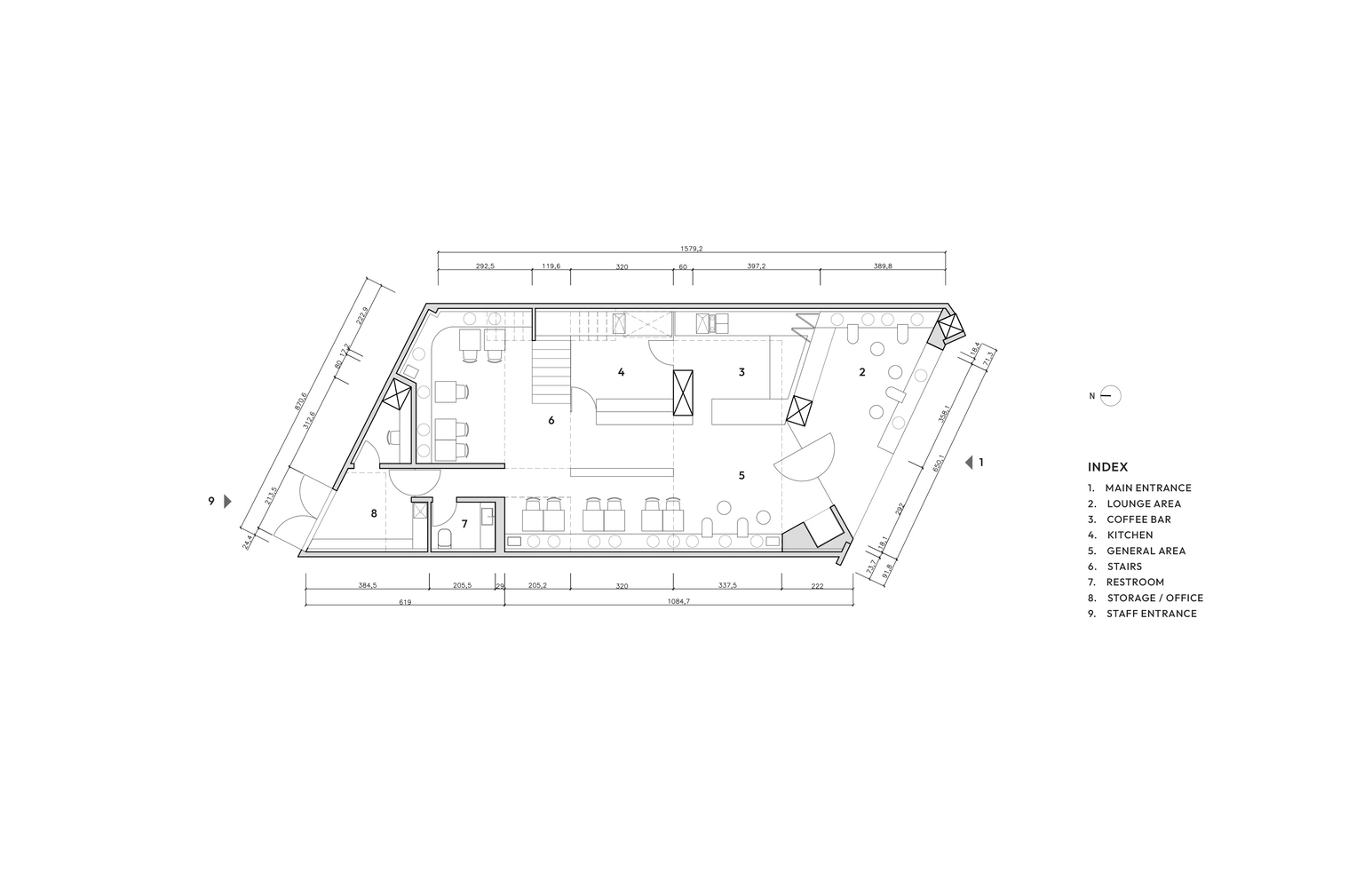 办公室设计,办公空间设计,办公室设计案例,办公室装修,130㎡,国外办公室设计案例,设计公司办公室,墨西哥,Madarq studio,咖啡店,设计工作室,设计公司展厅