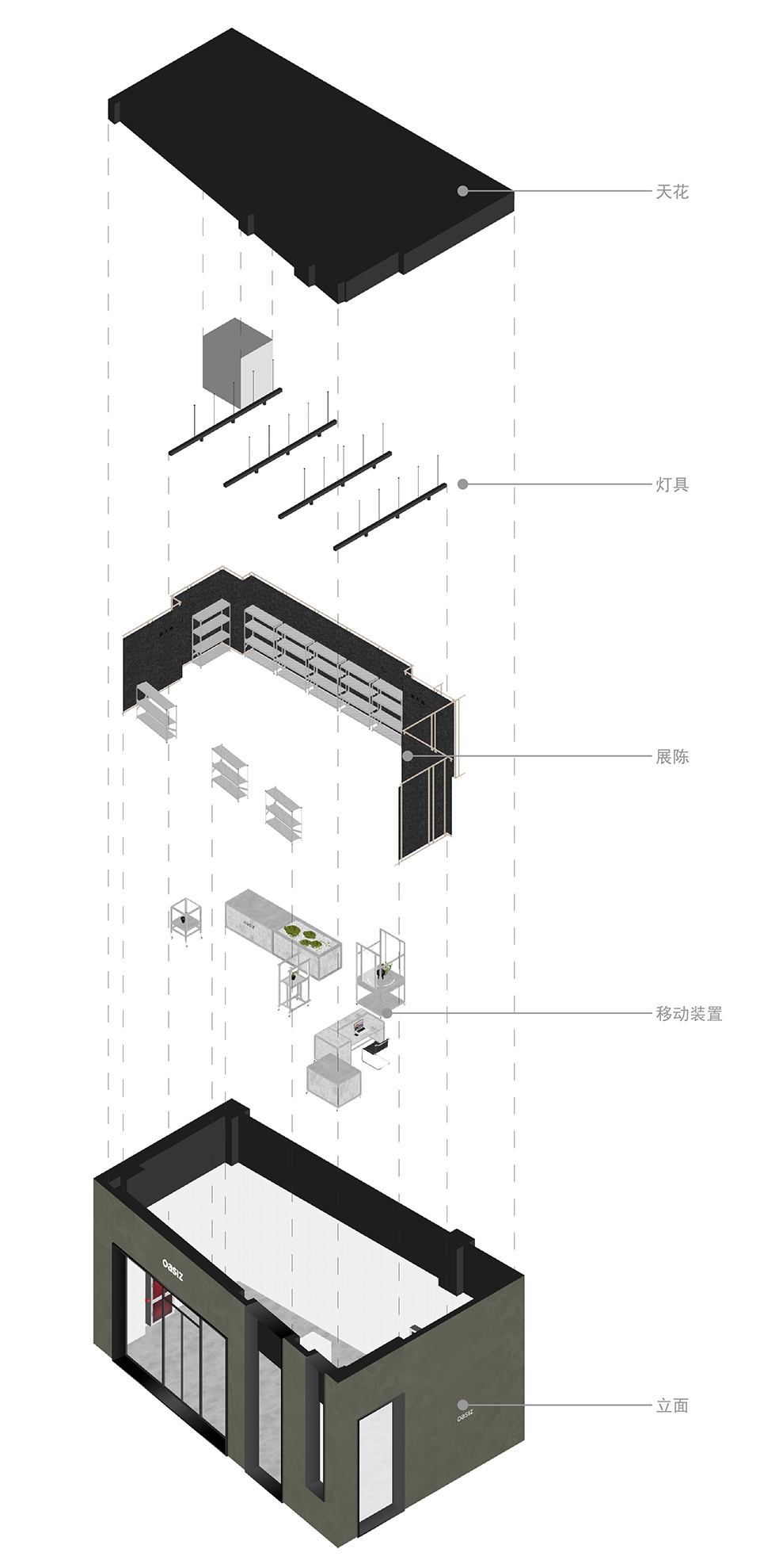 快闪店设计,零售店设计,商店设计,零售店设计案例,零售店设计方案,OASIZ绿洲快闪店,深圳,如室建筑设计事务所