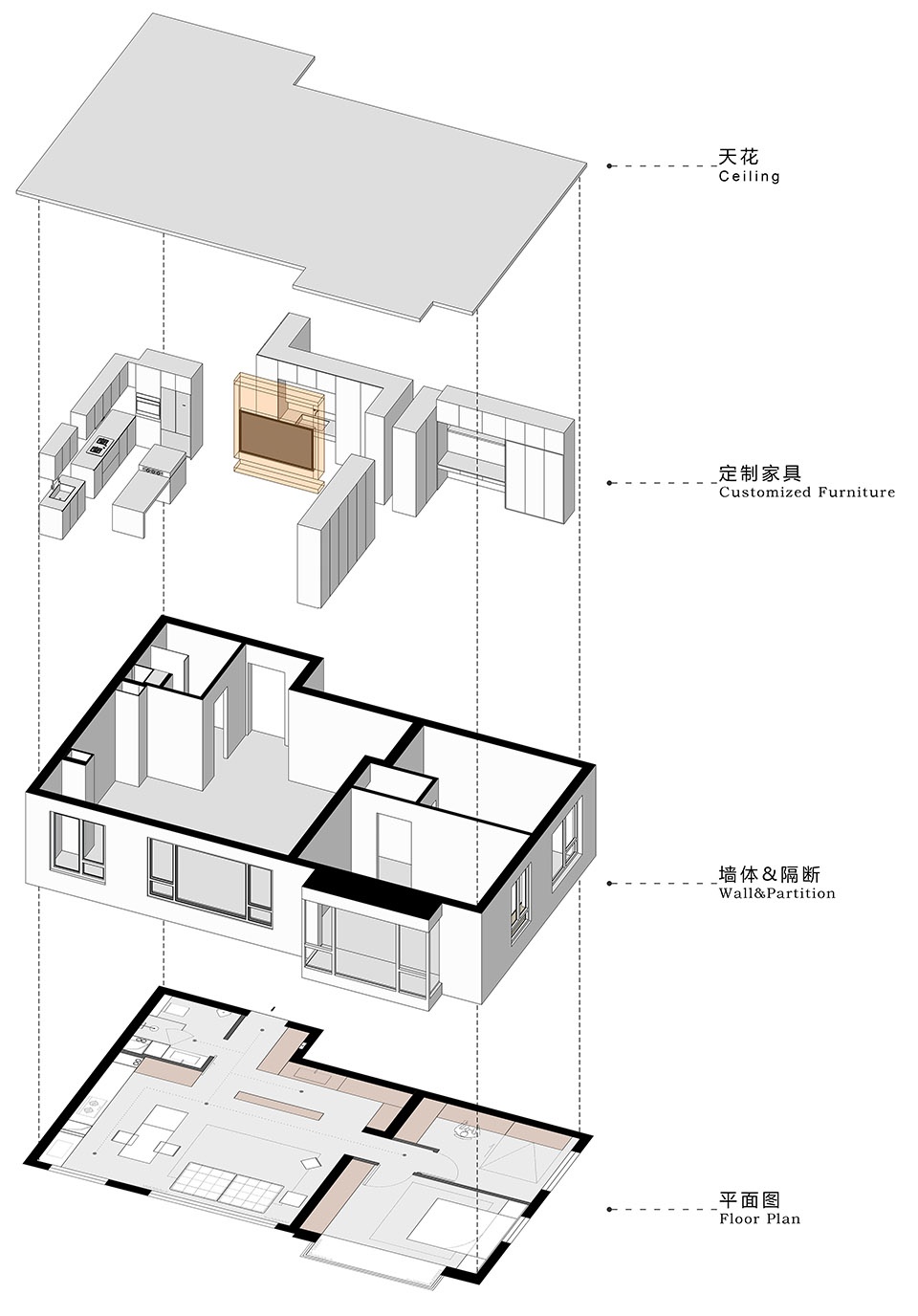 93㎡住宅设计,93㎡,住宅设计,家装设计,小户型设计,公寓设计,住宅设计案例,住宅设计方案,极简风格住宅设计,北京,行间,辰境设计