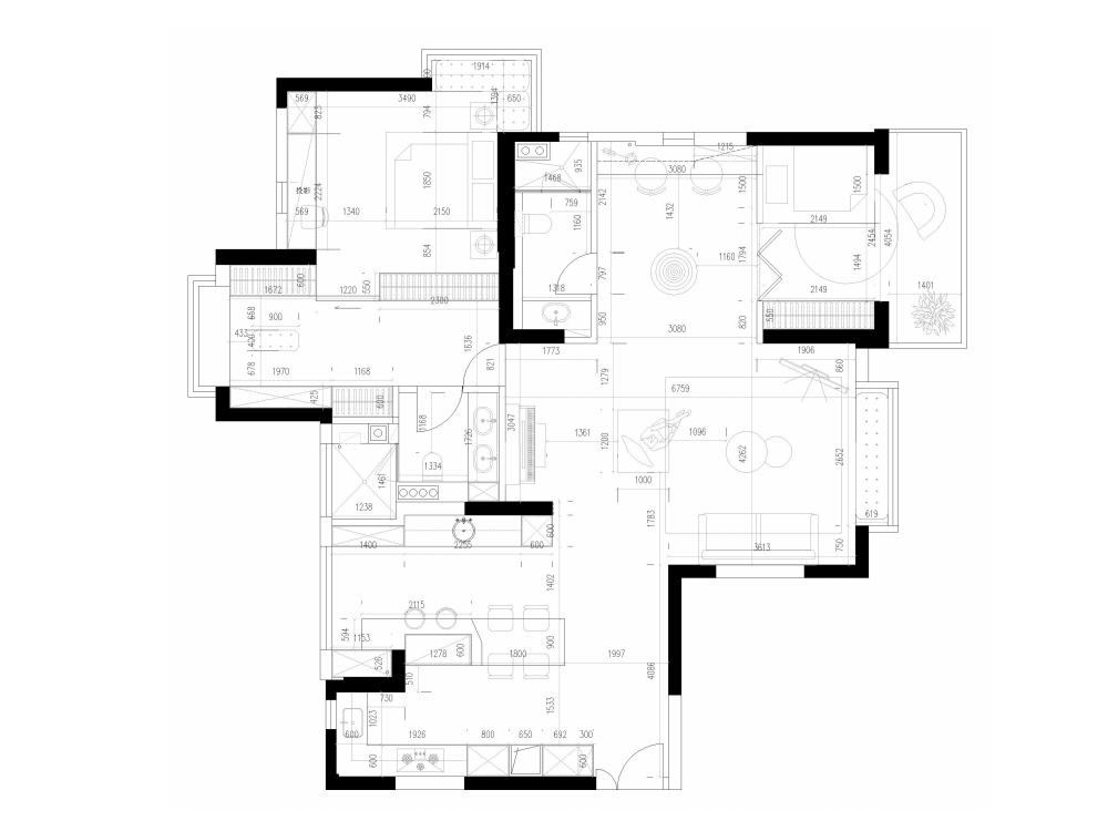 160㎡家装设计,160㎡,住宅设计案例,住宅设计,现代风格家装设计,大平层设计,大平层设计案例,大平层设计方案,上海,远中风华园简约亦是丰富的高雅,示觉设计