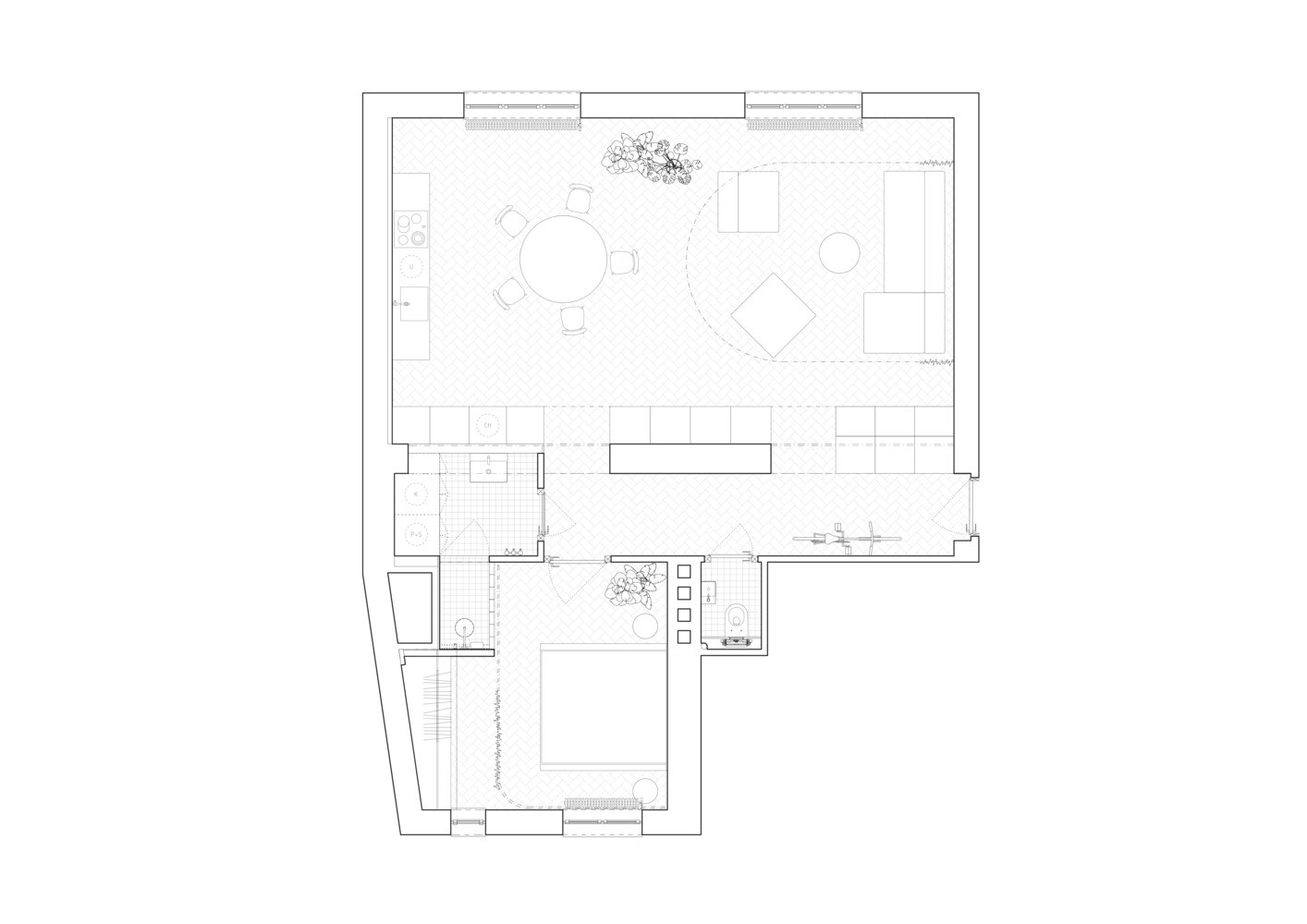 Kuklica Smerek architekti,80㎡,住宅设计,家装设计,小户型设计,公寓设计,住宅设计案例,住宅设计方案,斯洛伐克