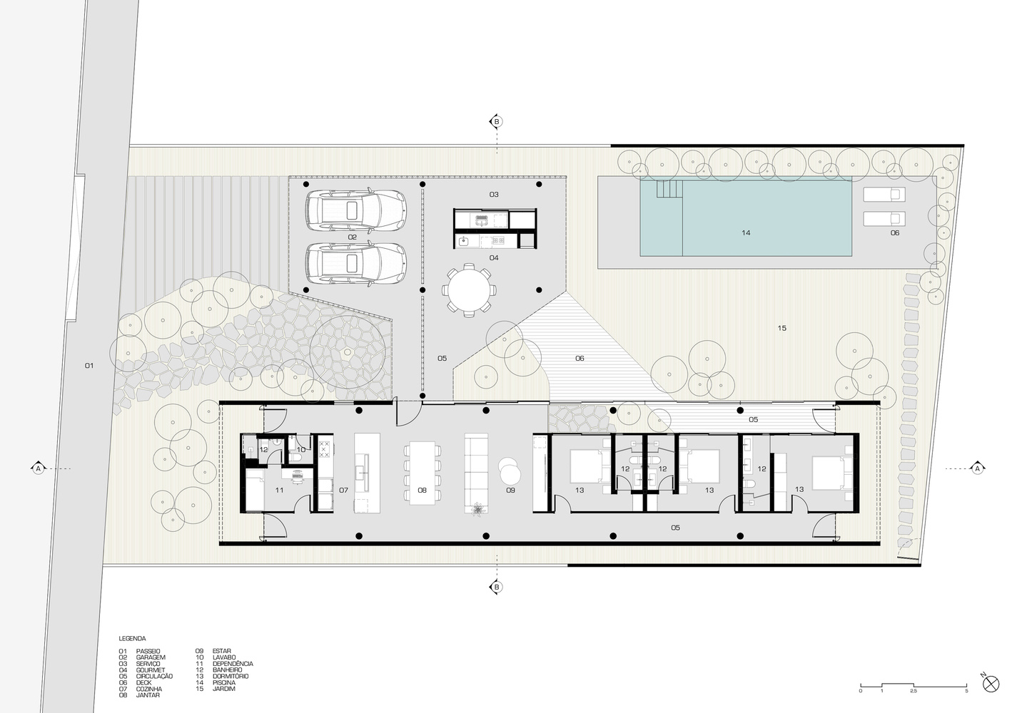 住宅设计,联排别墅,别墅设计,红砖别墅,Coletivo de Arquitetos,巴西,庭院别墅,300㎡