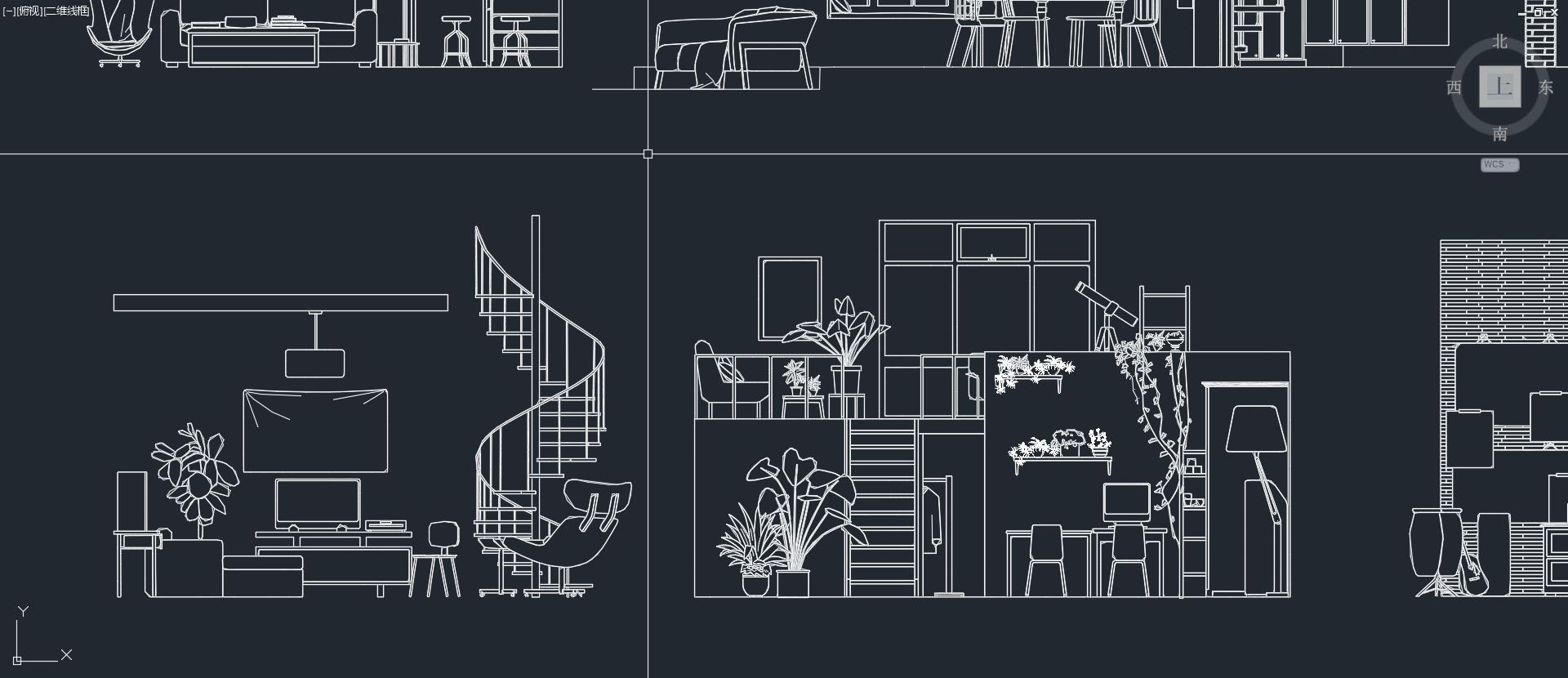 创意立面素材,矢量素材下载,矢量设计素材,CAD图块,CAD素材,CAD立面图库,阁楼公寓CAD图库