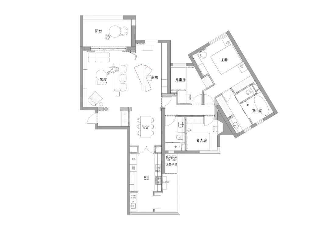 180㎡大平层设计,180㎡,住宅设计案例,住宅设计,法式风格家装设计,大平层设计,大平层设计案例,大平层设计方案,上海,仁恒河滨花园大平层,示觉设计