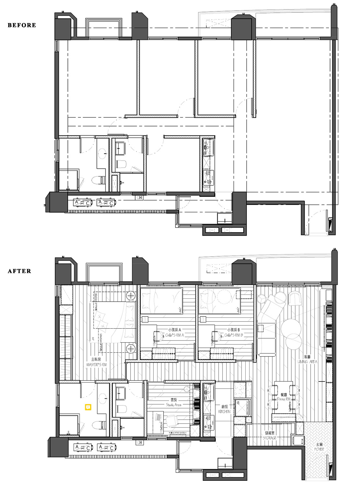 Thinking Design,公寓设计,公寓设计方案,中国台湾,奶油系,亲子书屋,90㎡,思维设计