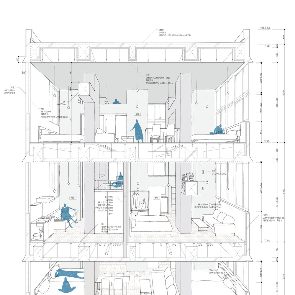 酒店设计,酒店设计案例,日本,Hiroyuki Ito Architects,东京,PRISM Inn Ogu Hotel,酒店设计案例,极简酒店,极简风格设计