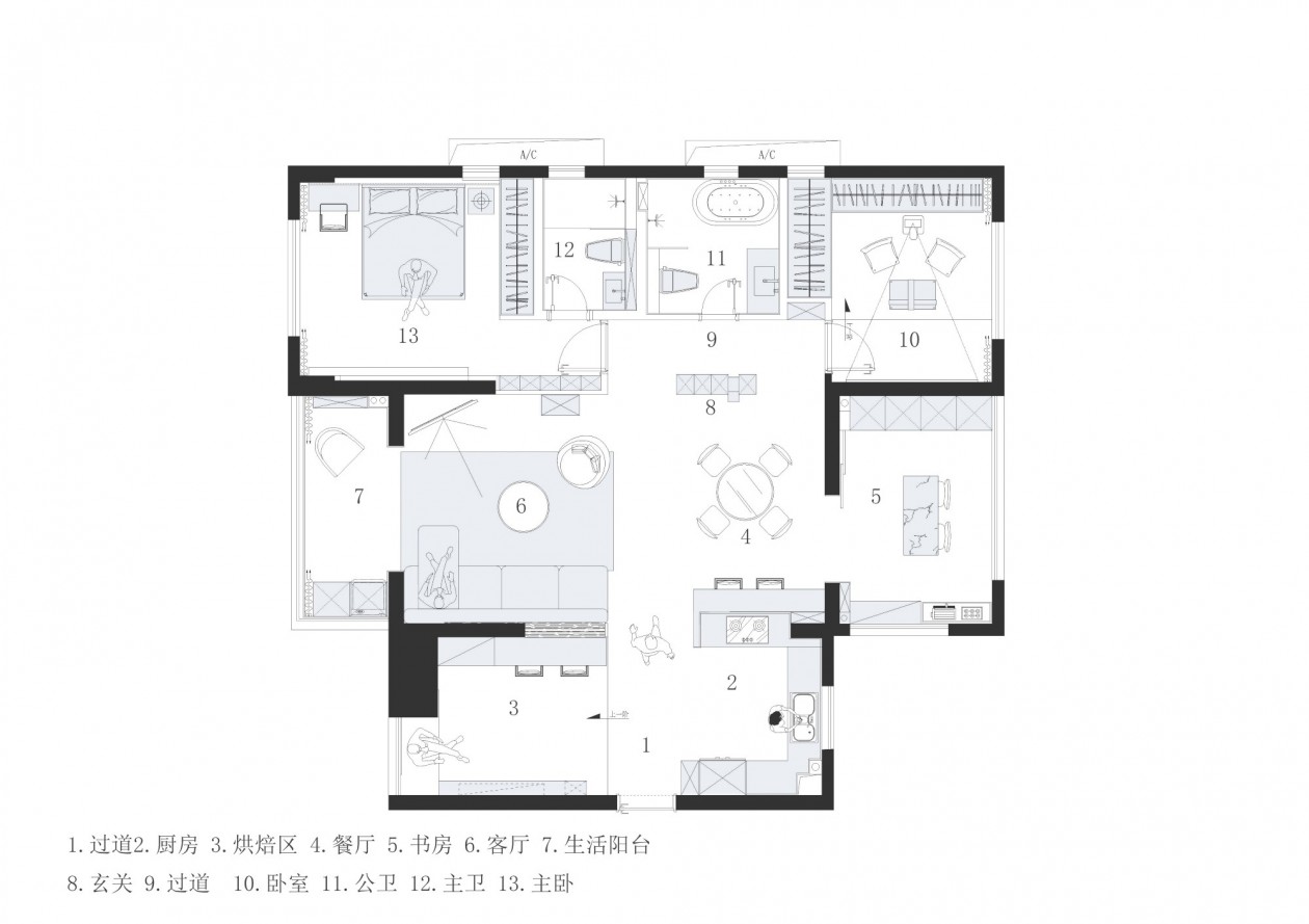 135㎡,135㎡住宅设计,家装设计,家装设计案例,家装设计方案,现代风格住宅设计,公寓设计,汕头住宅焙香慢语,汕头,宅这里设计