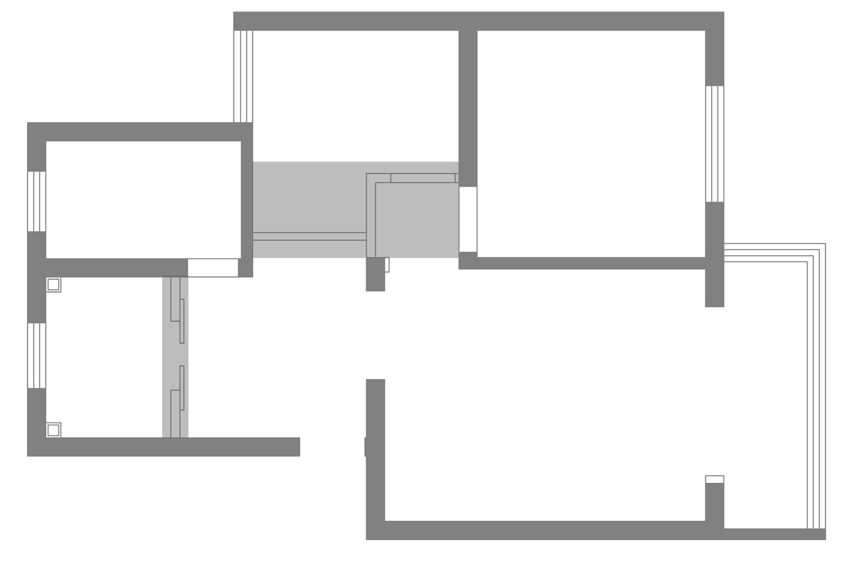 公寓设计,公寓设计案例,现代风格公寓设计,住宅设计,65㎡,公寓改造,上海公寓-给光一个空间,上海,边学婷设计师